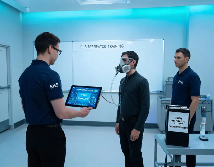Industrial respirator fit testing station